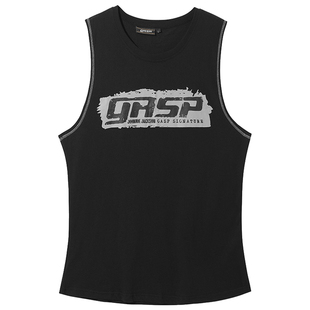 美式背心男健身吸汗橙色健美骷髅头宽松大码运动无袖T恤训练坎肩