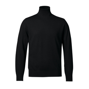 CT查特CHARLES TYRWHITT黑色美利奴羊毛高领男士保暖休闲针织衫