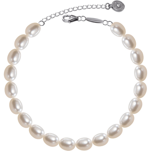 南珠宫925银淡水珍珠手链小米珠简约时尚生日礼物送老婆