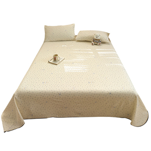 春夏A类母婴级双层纱黑色小花边单人床单单件宿舍枕套三件套加厚