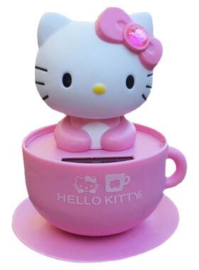 太阳能可爱摇头Kitty汽车摆件