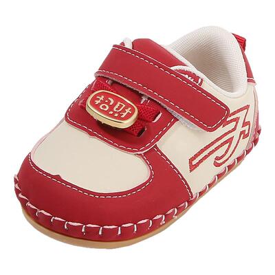 一阶段红色拜年学步鞋软底