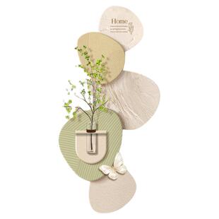 奶油风玄关装饰画高级感入户正对门水培绿植挂画走廊过道砂岩壁画