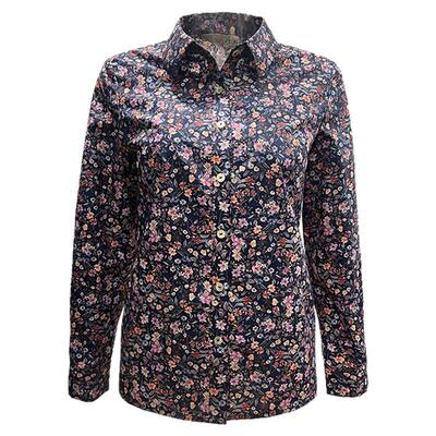 CIAO千瑶商场同款新款棉布印花长袖衬衫原创正品优雅妈妈装23102E