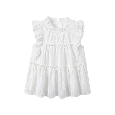 王家有鱼2025年新款白色小飞袖