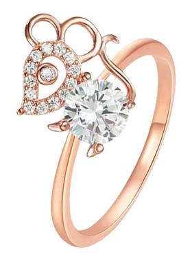 个性生肖老鼠戒指小众设计