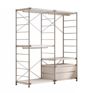 恪真新型衣柜开放式2026新款爆款一体靠墙全挂衣收纳货架简易组装