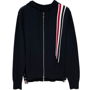 tb针织外套连帽拉链开衫毛衣男女情侣装红白蓝色织卫衣潮牌秋冬款