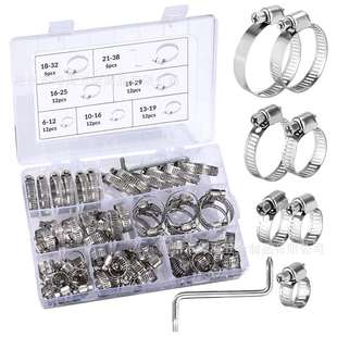 强力不锈钢管 38mm201喉箍卡箍夹套件美式 跨境批发72PCS盒装