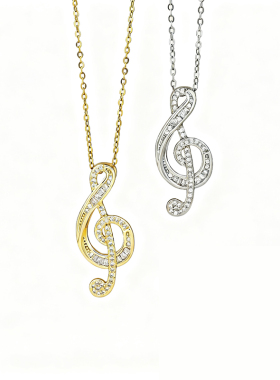 音符项链高领毛衣闺蜜锁骨链吊坠