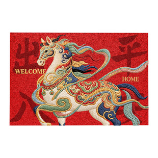 入户门地垫2026新款免洗门垫门口红色防滑耐脏脚垫马年进门除尘垫