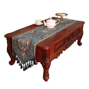 美式复古桌旗欧式轻奢高端奢华餐桌布长条法式茶几电视柜斗柜盖布