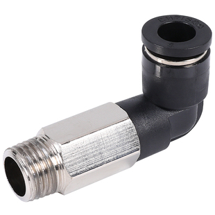 气动快速接头PLL6-01快插加长L型螺纹弯头8-02直角10-03气管快接