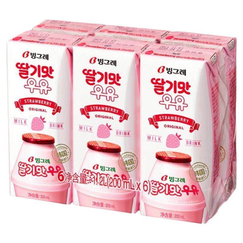 韩国进口宾格瑞果汁牛奶儿童早餐