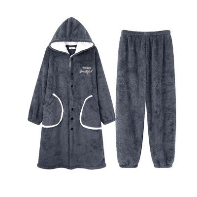 高个子加长版195秋冬季睡袍套装