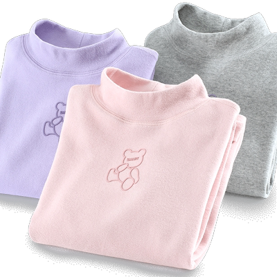 女童加绒加厚长袖打底衫半高领