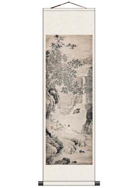文徵明品茶图桃源仙境泛舟国画