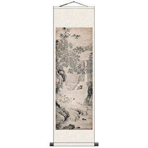 文徵明品茶图桃源仙境泛舟国画