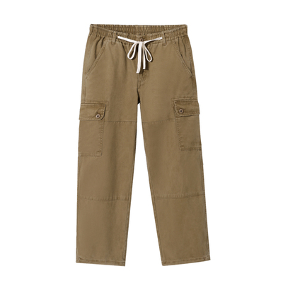 卡其色多口袋工装裤男宽松休闲裤