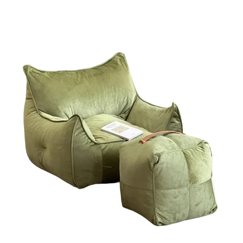 2025新款懒人沙发一人位休闲小户型公寓客厅沙发带脚踏人类狗窝