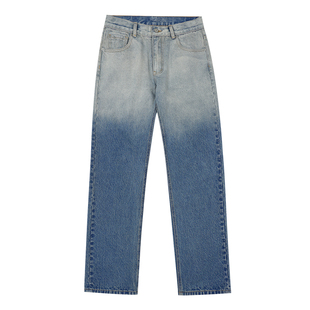 MEDM25SS渐变水洗牛仔裤男潮牌宽松阔腿裤美式高级感休闲直筒长裤