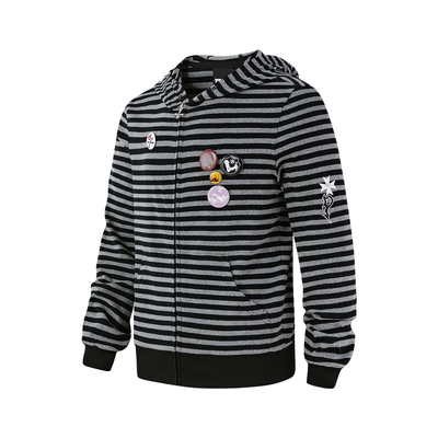 王橹杰同款PASET十字刺绣正肩连帽卫衣哥特轻亚针织条纹合身外套