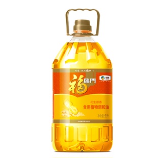 福临门花生原香食用调和油5L 中粮家用食用油添加压榨花生油
