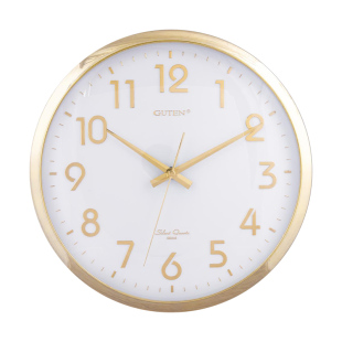 金钟宝金色招财挂钟客厅风水圆形壁钟卧室静音家用餐厅宾馆石英钟