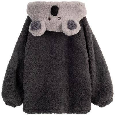 凯莉欧可爱树袋熊加厚羊羔毛外套