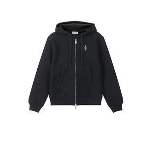 【自营】BURBERRY/博柏利女士棉质加绒款连帽卫衣运动衫开衫外套