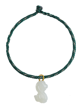 天然和田玉十二生肖马手绳手链