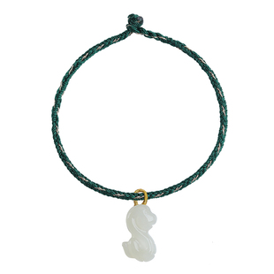 天然和田玉十二生肖马手绳手链属相马六合吊坠马年首饰挂件送女友