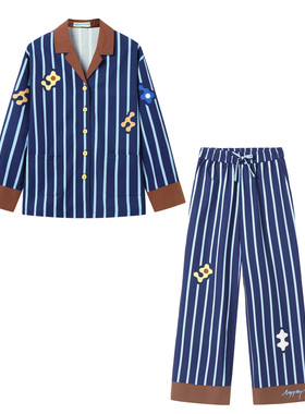 【柯淳同款】条纹可外穿家居服