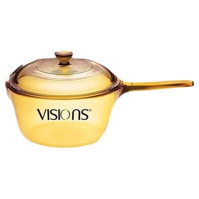 VISIONS美国康宁晶彩玻璃锅耐高温汤锅煲煮炖锅带导流嘴原装正品