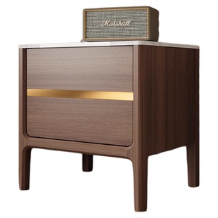 顾家家居岩板白蜡木新中式主卧室床头床边储物收纳二斗柜（合集）