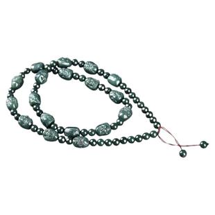 和田玉十八罗汉玉项链真品玉石青玉大号玉珠链男士女士玉吊坠配链