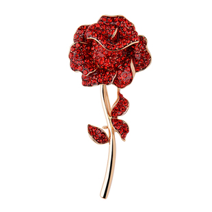 伊泰莲娜玫瑰花胸针爱神红水晶香槟晶胸花女礼盒礼物正品爆款