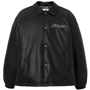 杰克琼斯男生25年冬新款皮衣羽绒服翻领日常外套美式通勤上衣男装