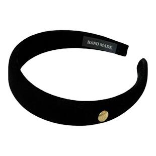 韩国进口复古黑色丝绒高卢顶发箍高级感海绵头箍发卡发饰秋冬头饰