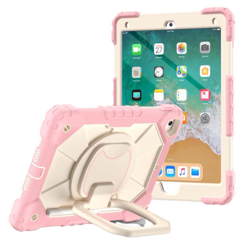 适用New Ipad 9.7手提保护套360度旋转带笔槽平板壳肩带ipad壳