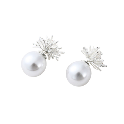 前后双面烟花珍珠耳钉女新款小众