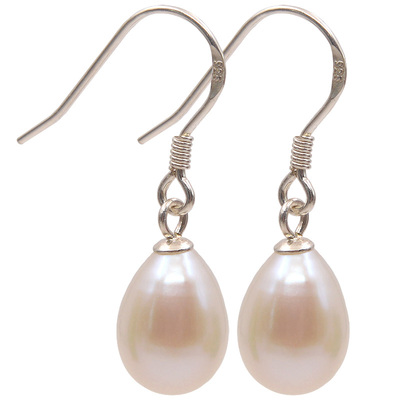 s925水滴形椭圆吊坠天然淡水珍珠