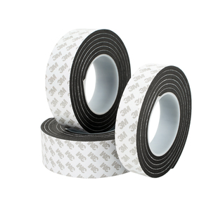 3MEVA海绵胶带黑色泡棉单面胶贴加厚5mm泡沫海棉条防震垫条缓冲防撞汽车隔音强力高粘胶带单面密封胶条泡棉垫