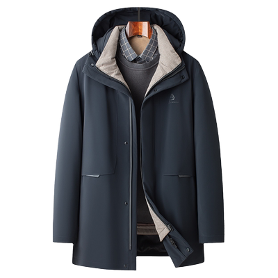 雅鹿男士可拆卸内胆鹅绒羽绒服