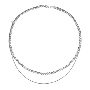 Missqueeny其微|银灰天然双层珍珠纯银项链锁骨链原创颈链女