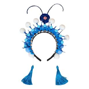 京剧头饰儿童发夹国风发箍扭扭棒手工diy材料旦角花发饰装饰成品