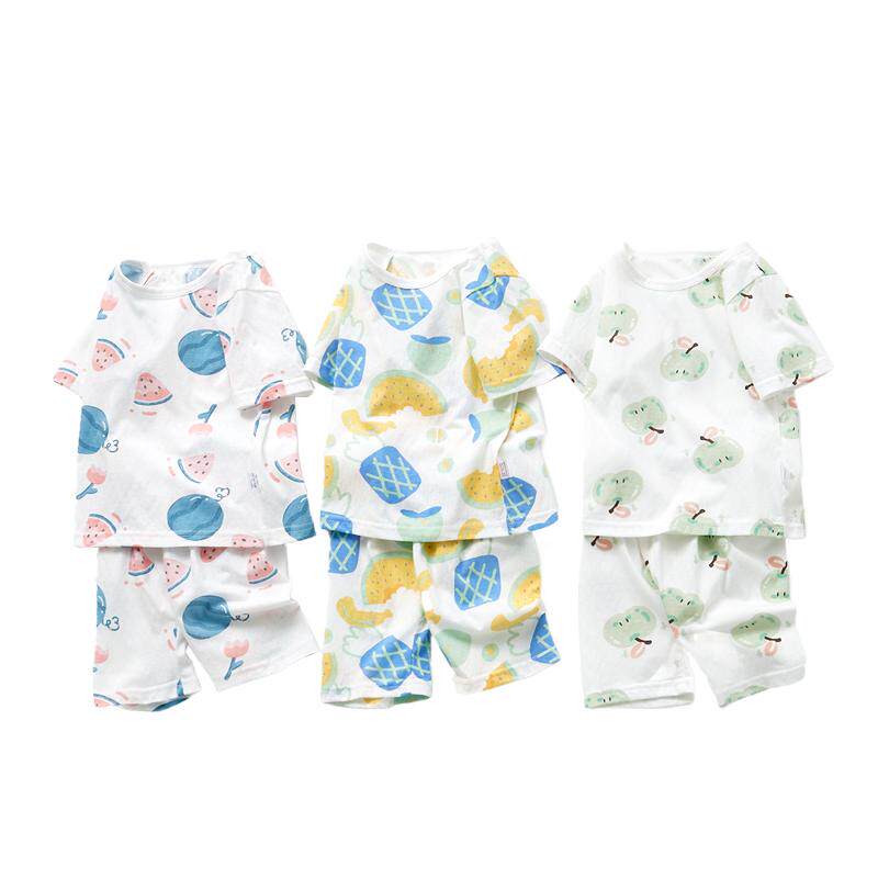 男童套装夏季薄款宝宝衣服纯棉短袖短裤女童睡衣幼儿家居服夏装