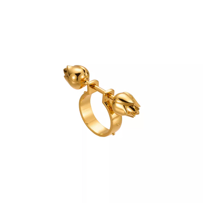 stugazi双头玫瑰戒指男女通用