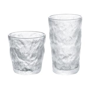 onlycook创意冰川纹玻璃杯子酒杯家用水杯啤酒杯牛奶杯果汁咖啡杯