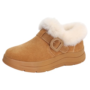 COMELY康莉2025加毛厚底套筒时尚雪地靴皮带扣保暖毛毛鞋KJH58901